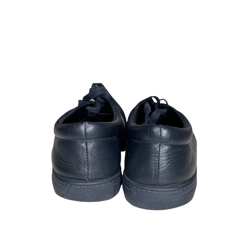 Sandro Leather Low Top Lace Sneakers Black Size 42 Men’s Size 9 Casual - Picture 3 of 12